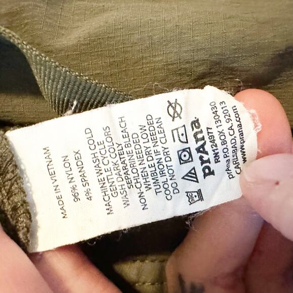 PrAna Jasmine Knicker 3/4 Capri Pants Green W4JASK113 Womens Size 14 Stretch - Picture 9 of 13